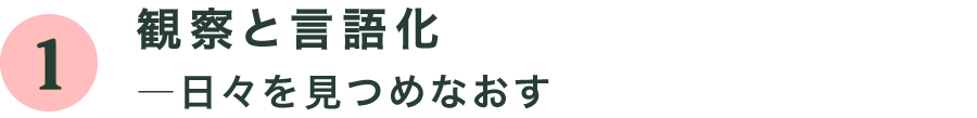 ①観察と言語化―日々を見つめなおす ①観察と言語化―日々を見つめなおす