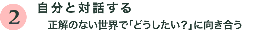 ②自分と対話する―正解のない世界で「どうしたい?」に向き合う ②自分と対話する―正解のない世界で「どうしたい?」に向き合う