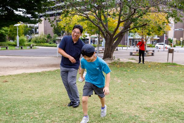 先生と外遊び